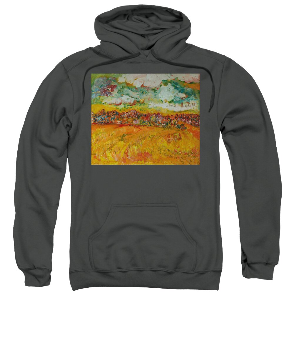 Rural Sweatshirt featuring the photograph The Farmland Oil On Canvas by Brenda Brin Booker