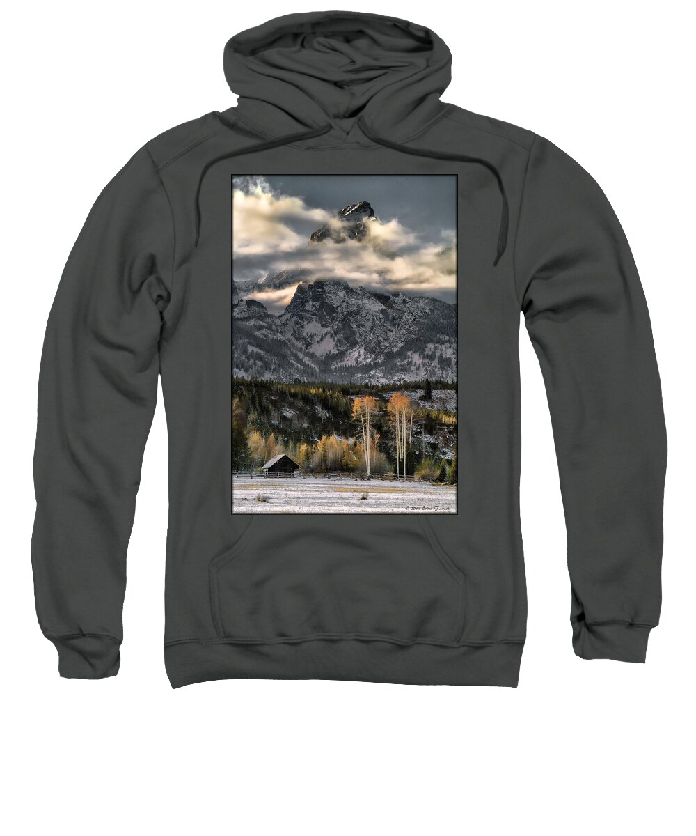 Mountain Sweatshirt featuring the photograph The Grand Teton by Erika Fawcett