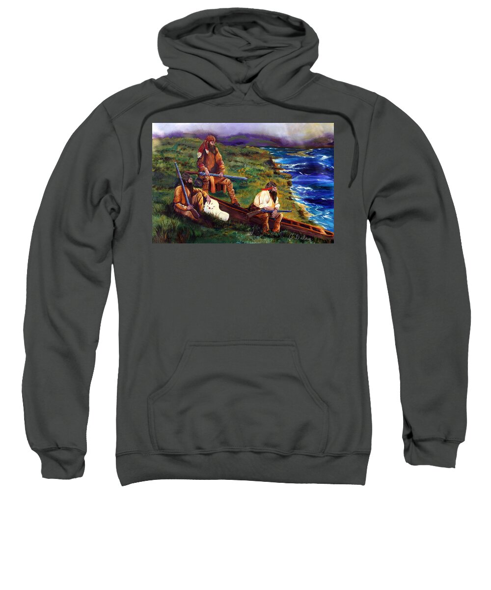  Gail Daley Sweatshirt featuring the painting The Long Hunters by Gail Daley