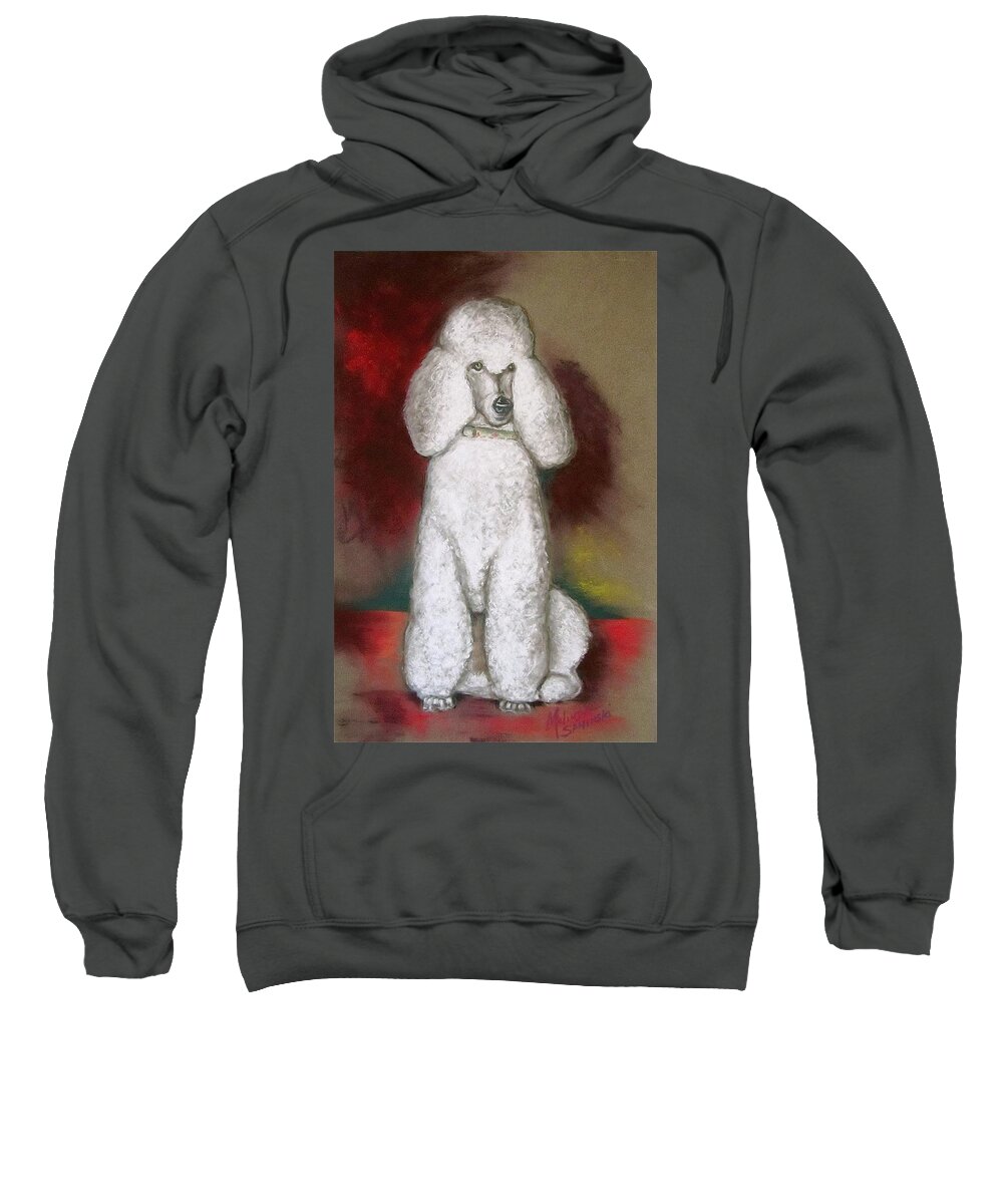 Dog Portrait Sweatshirt featuring the painting The Standard Poodle by Melinda Saminski