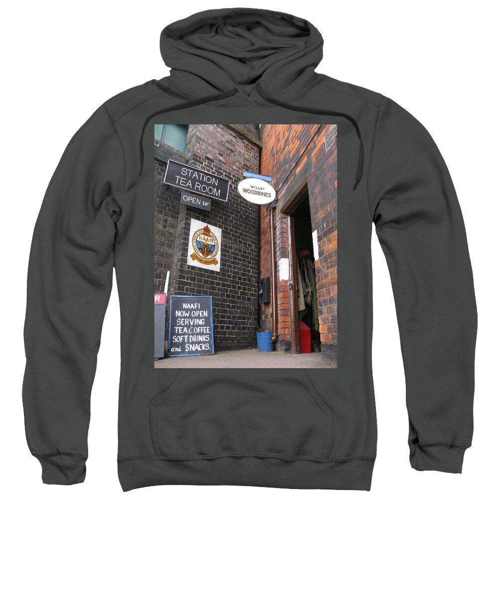 Railway Sweatshirt featuring the photograph Doorway to the Wartime Station Tea Room by Tom Conway