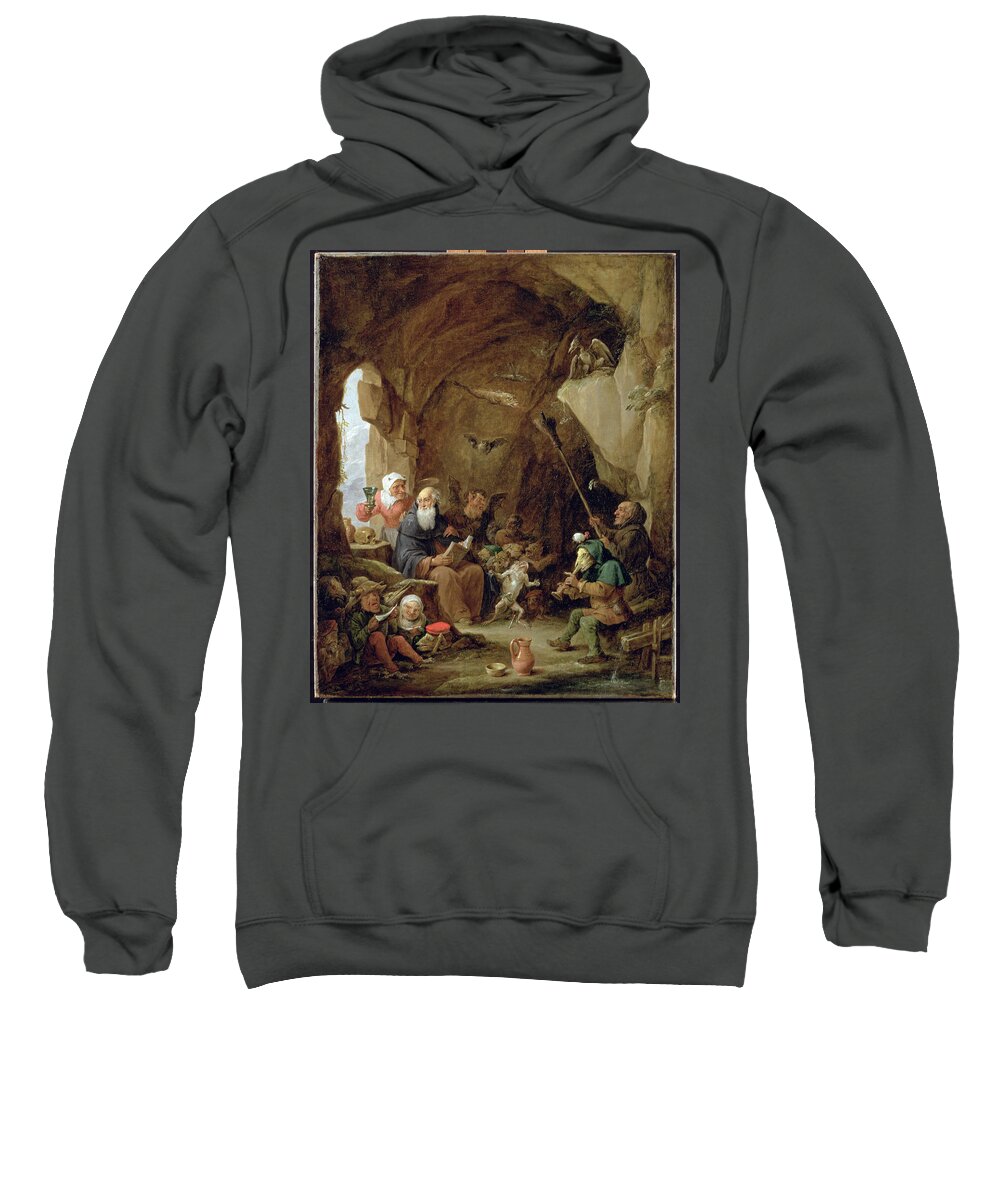 Cave Sweatshirt featuring the photograph The Temptation Of St. Anthony In A Rocky Cavern Oil On Canvas by David the Younger Teniers