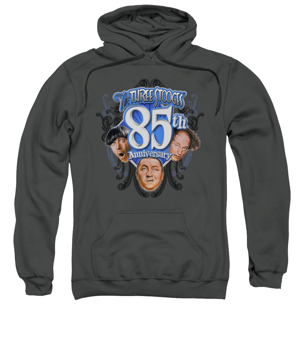The Three Stooges Sweatshirt featuring the digital art Three Stooges - 85th Anniversary 2 by Brand A