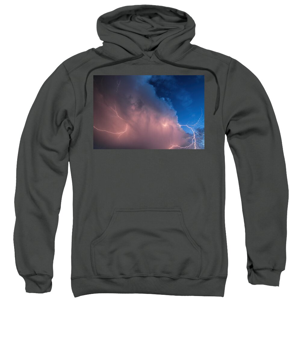 Lightning Sweatshirt featuring the photograph Thunder God Approaches by Jonathan Davison