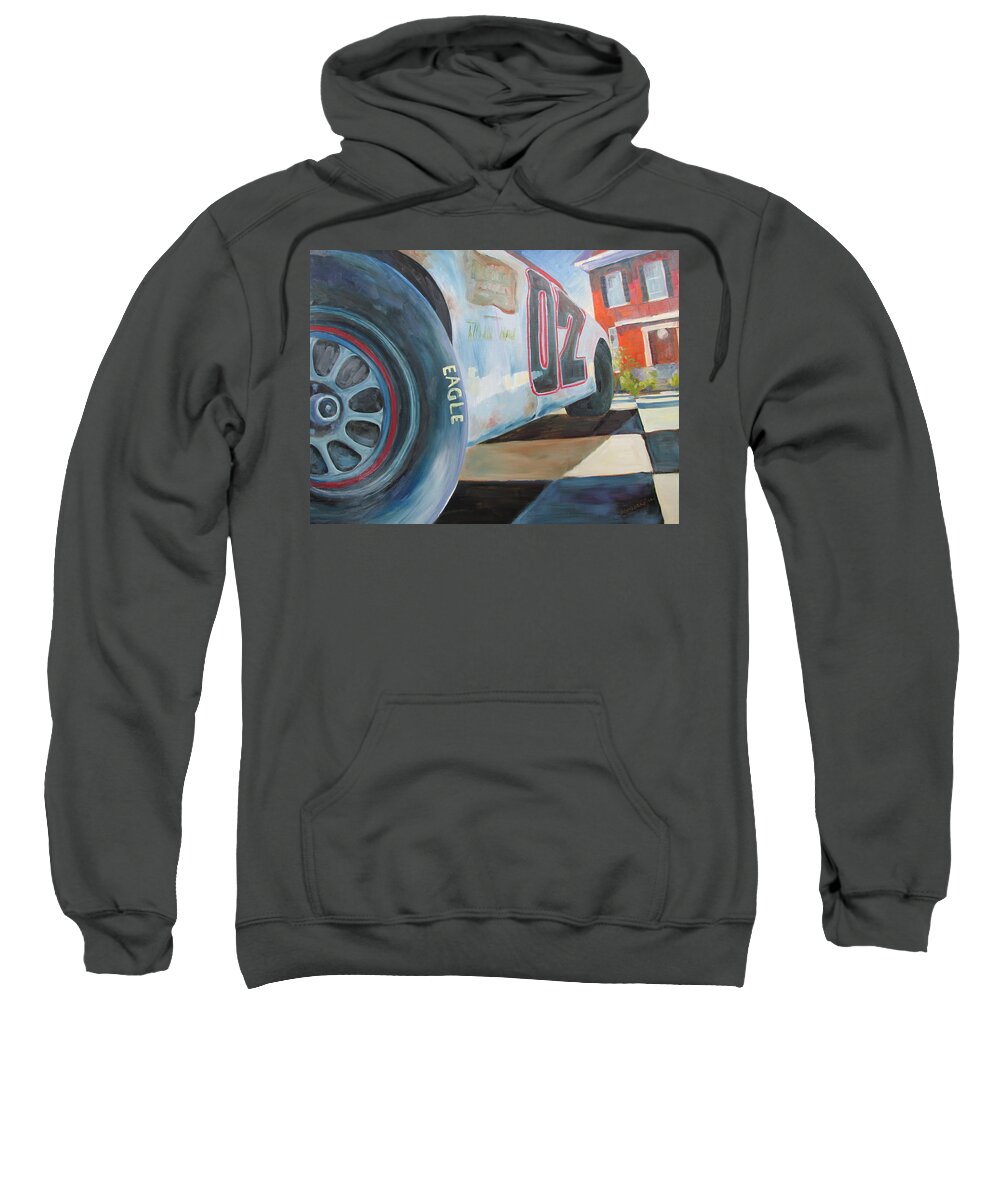 Nascar Sweatshirt featuring the painting Thunder Road by Susan Richardson
