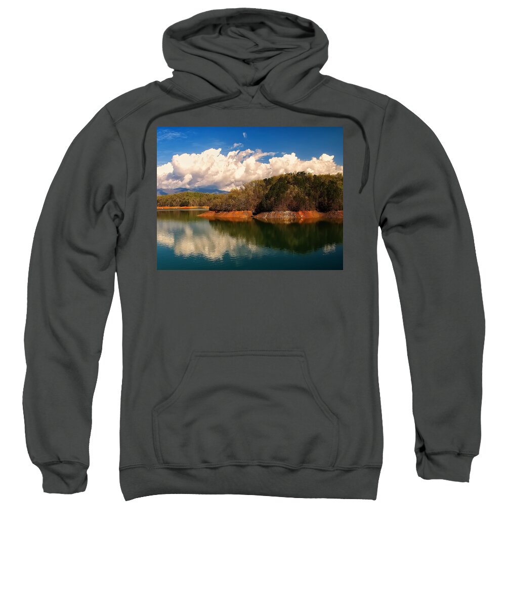 Landscape Sweatshirt featuring the photograph Thunderstorm rolling over the smokies by Flees Photos