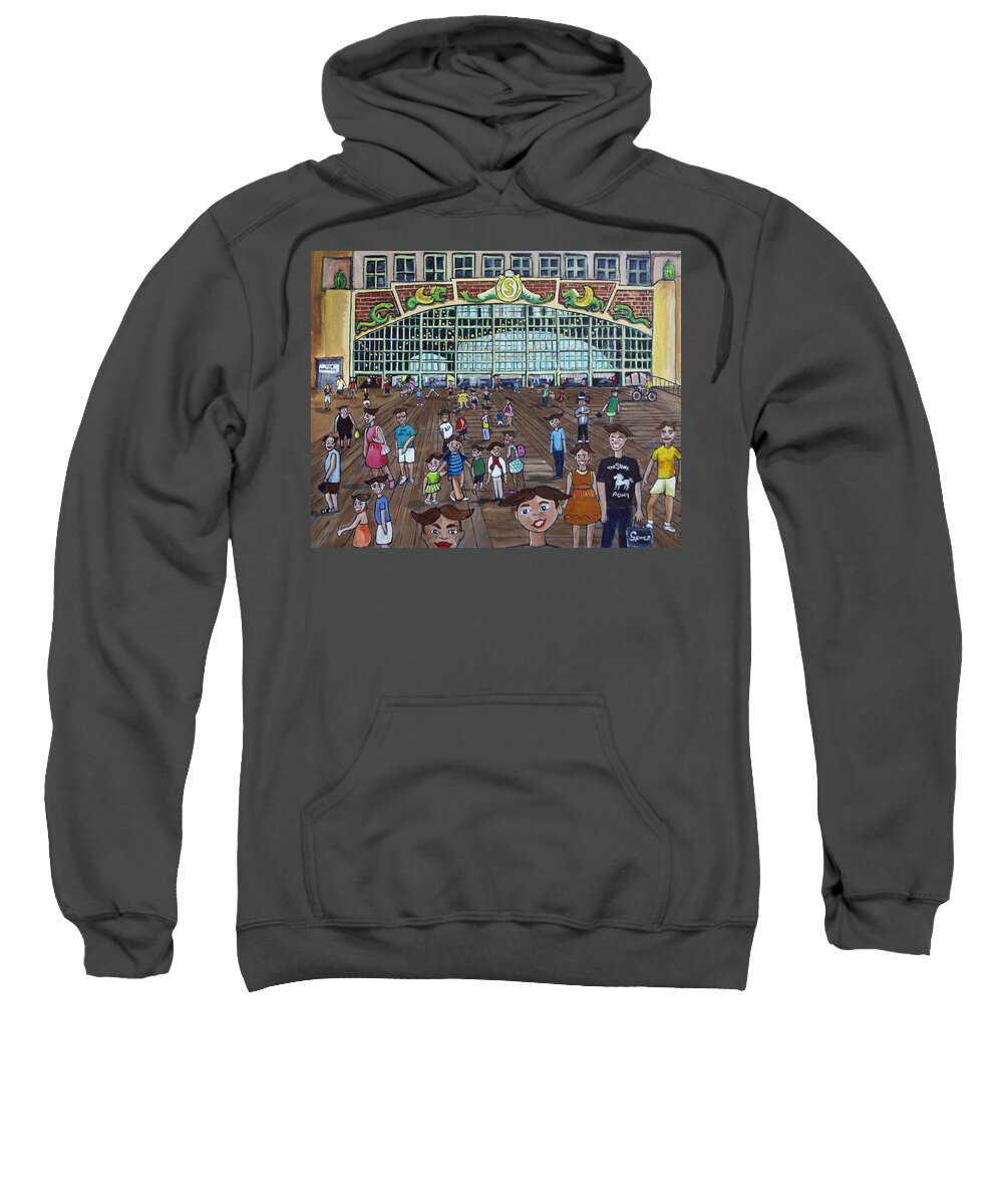 Asbury Park Sweatshirt featuring the painting Tillie is Everyone by Patricia Arroyo