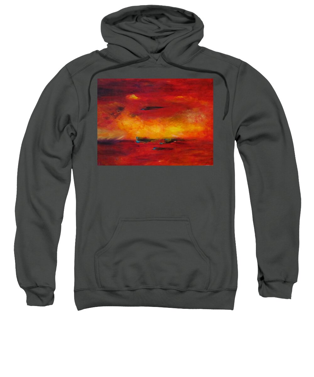 Large Sweatshirt featuring the painting Too Enthralled by Soraya Silvestri