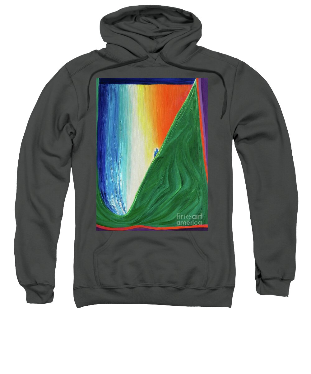 Waterfall Sweatshirt featuring the painting Travelers Rainbow Waterfall by jrr by First Star Art