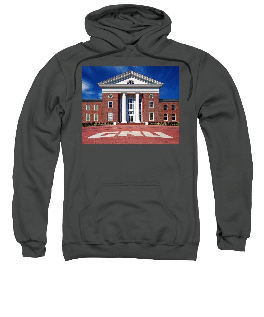 Cnu Sweatshirt featuring the photograph Trible Library Christopher Newport University by Jerry Gammon