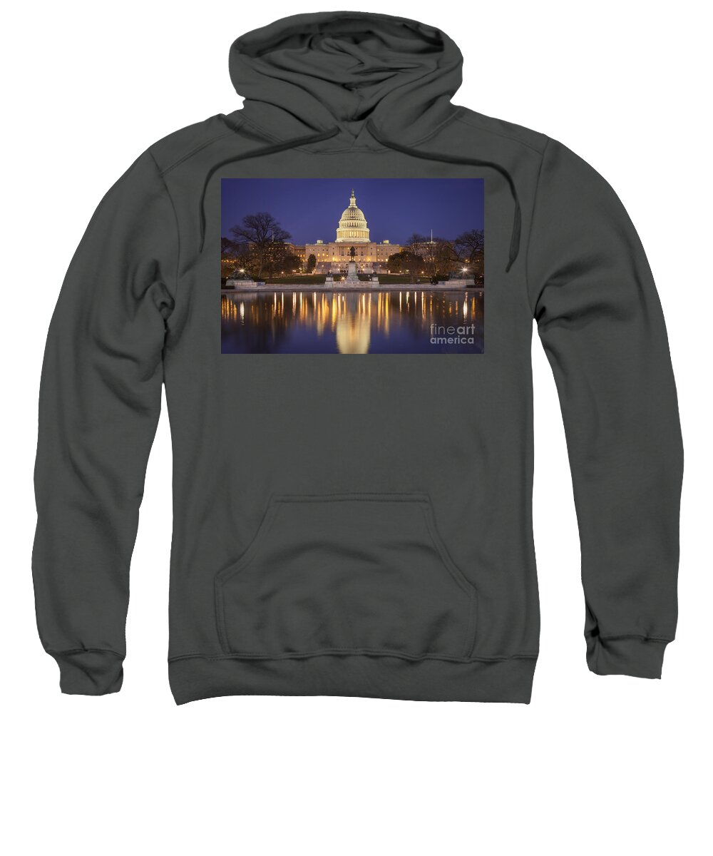 Us Capitol Sweatshirt featuring the photograph Twilight at US Capitol by Brian Jannsen