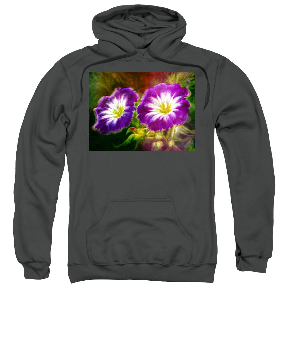 Flowers Sweatshirt featuring the digital art Two eyes of Heaven by Lilia S