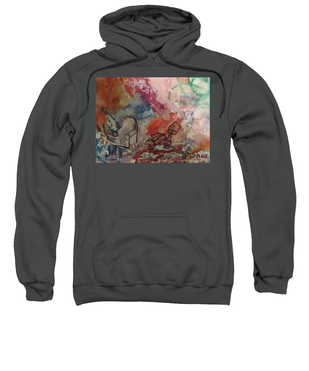 Watercolor Sweatshirt featuring the painting Untitled Watercolor 1998 by Shea Holliman