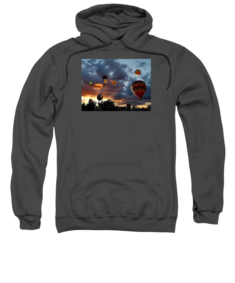 Hot Air Balloons Sweatshirt featuring the photograph Up Up and Away - Hot Air Balloons by Glenn McCarthy Art and Photography