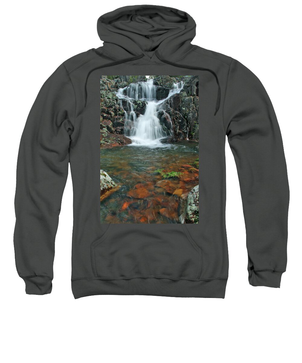 Waterfall Sweatshirt featuring the photograph Upper Mina Sauk Falls in Missouri Ozarks by Greg Matchick
