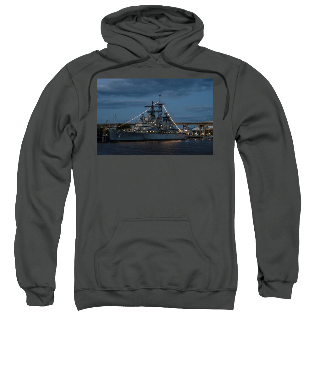 Buffalo Sweatshirt featuring the photograph USS Little Rock CLG-4 by Guy Whiteley