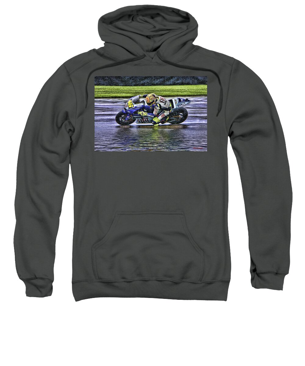 Valentino Rossi Sweatshirt featuring the photograph Valentino Rossi at Indy by Blake Richards