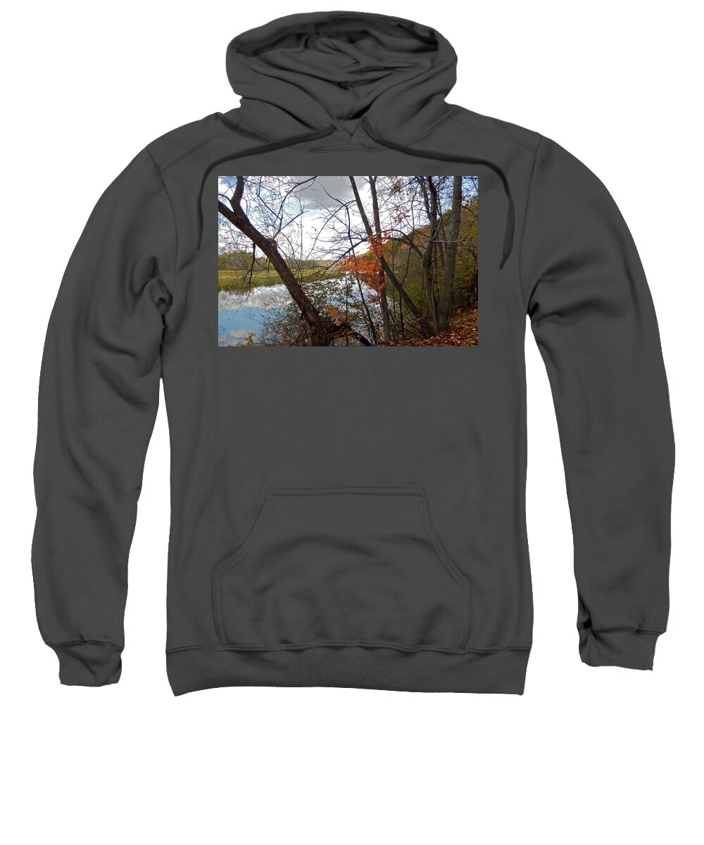 Bright Sweatshirt featuring the photograph View down the River by Susan Wyman
