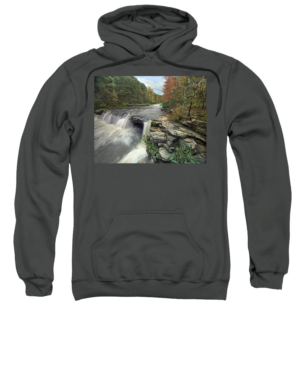 Tim Fitzharris Sweatshirt featuring the photograph Waterfall Mulberry River Arkansas by Tim Fitzharris