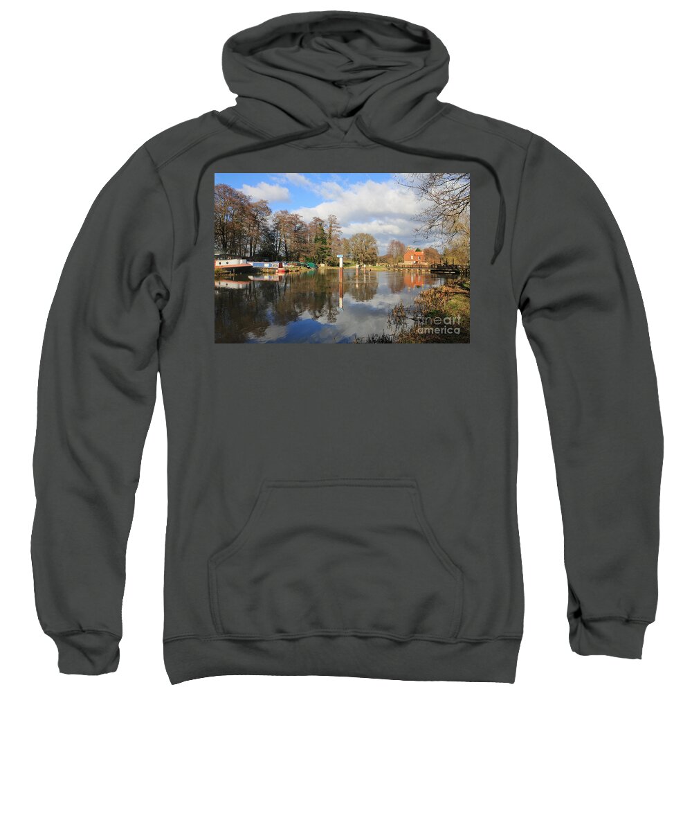Ripley Sweatshirt featuring the photograph Wey Canal Surrey England UK by Julia Gavin