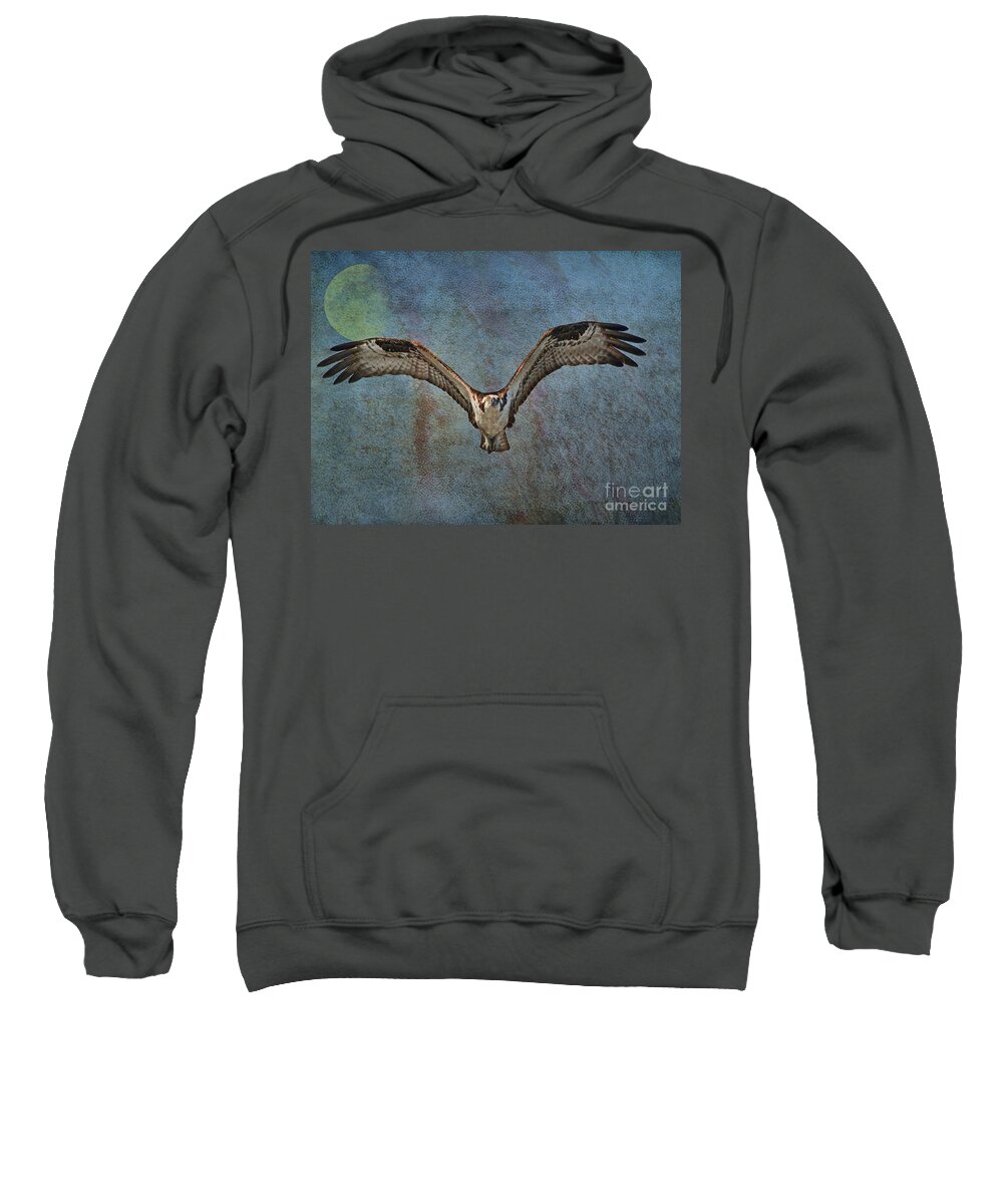 Osprey Sweatshirt featuring the photograph Whispering To The Moon by Deborah Benoit