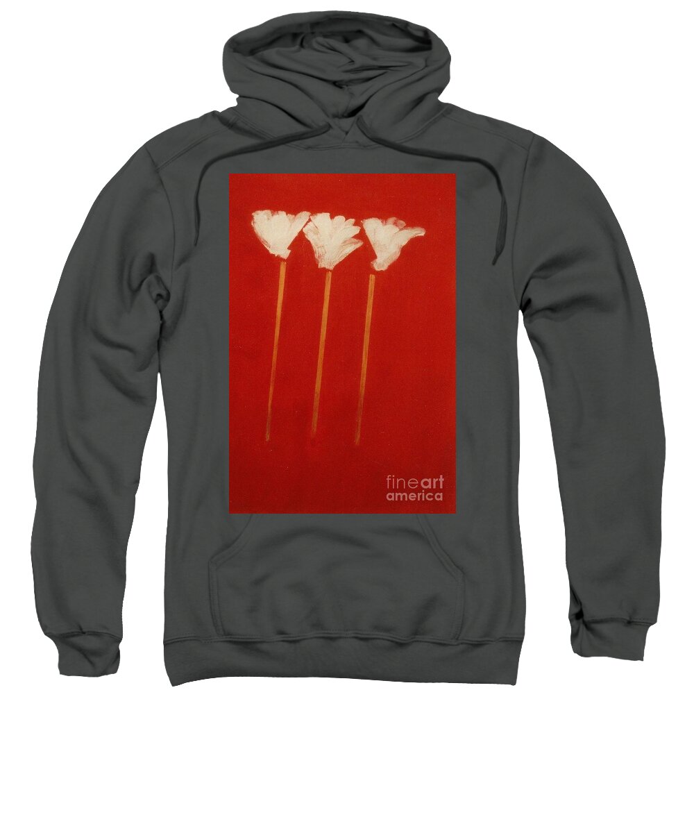 Flowers Sweatshirt featuring the painting White Lillies by Fereshteh Stoecklein