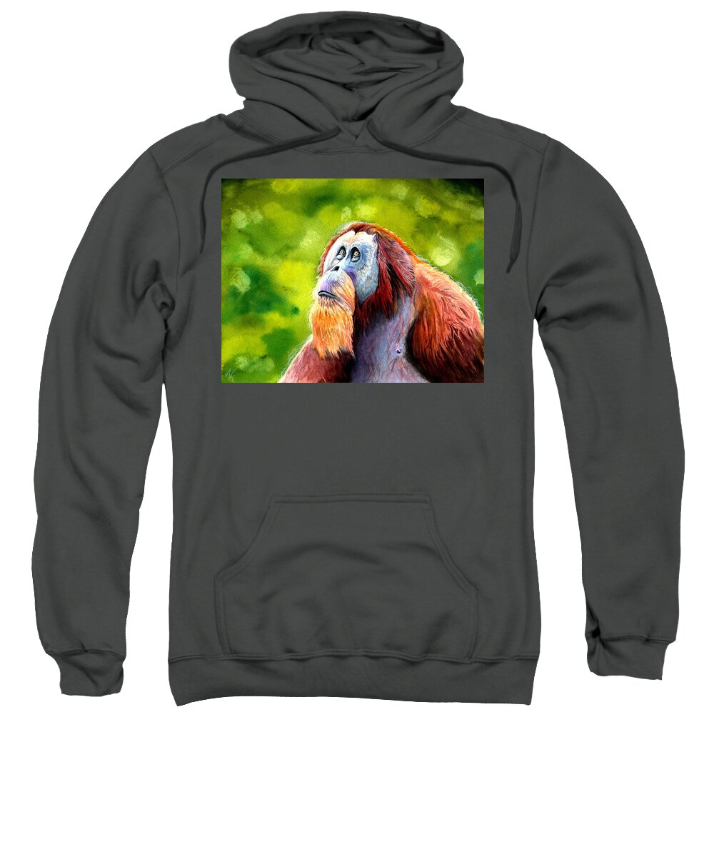 Portrait Sweatshirt featuring the painting Why Me? by Norman Klein