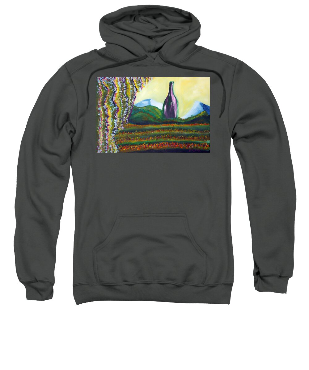 Wine Sweatshirt featuring the painting Wine Country by Donna Blackhall