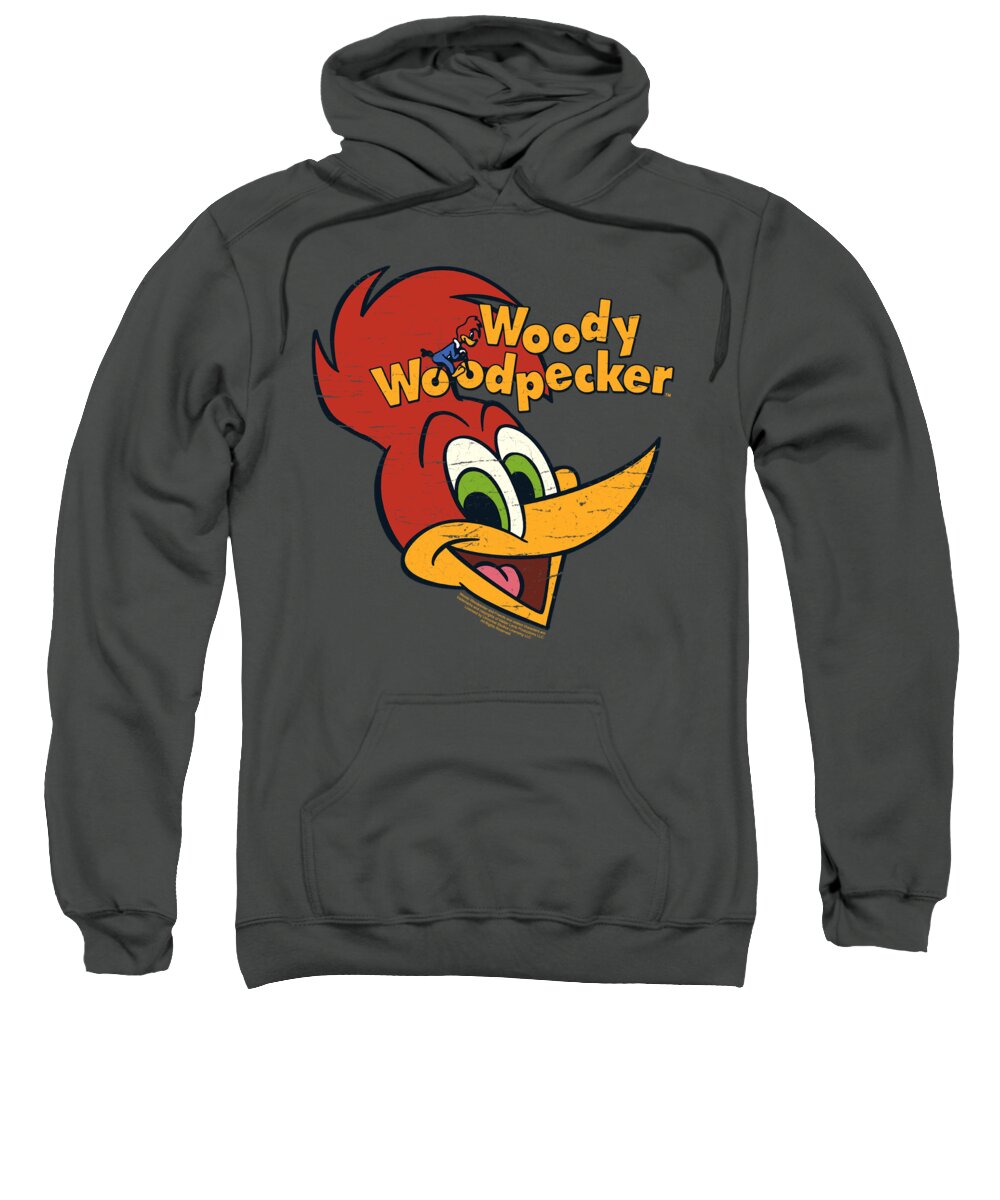  Sweatshirt featuring the digital art Woody Woodpecker - Retro Logo by Brand A