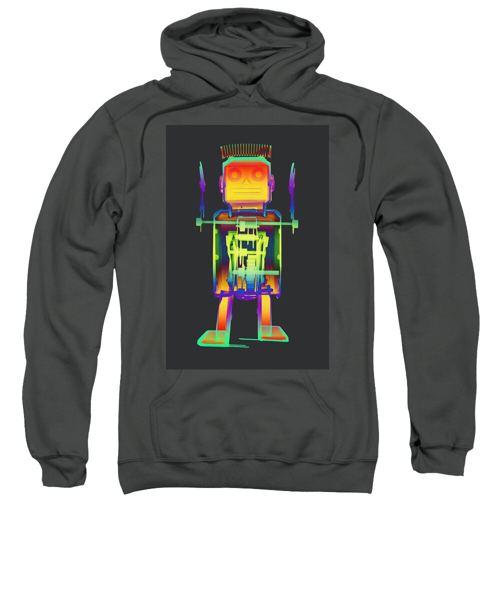X-ray Art Sweatshirt featuring the photograph X-ray Robot with Spring No.1 by Roy Livingston