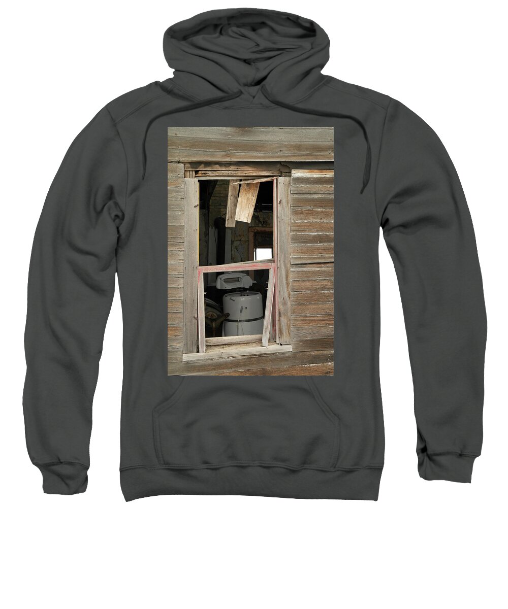 Wash Machines Sweatshirt featuring the photograph Yesterdays Laundry by Jeff Swan
