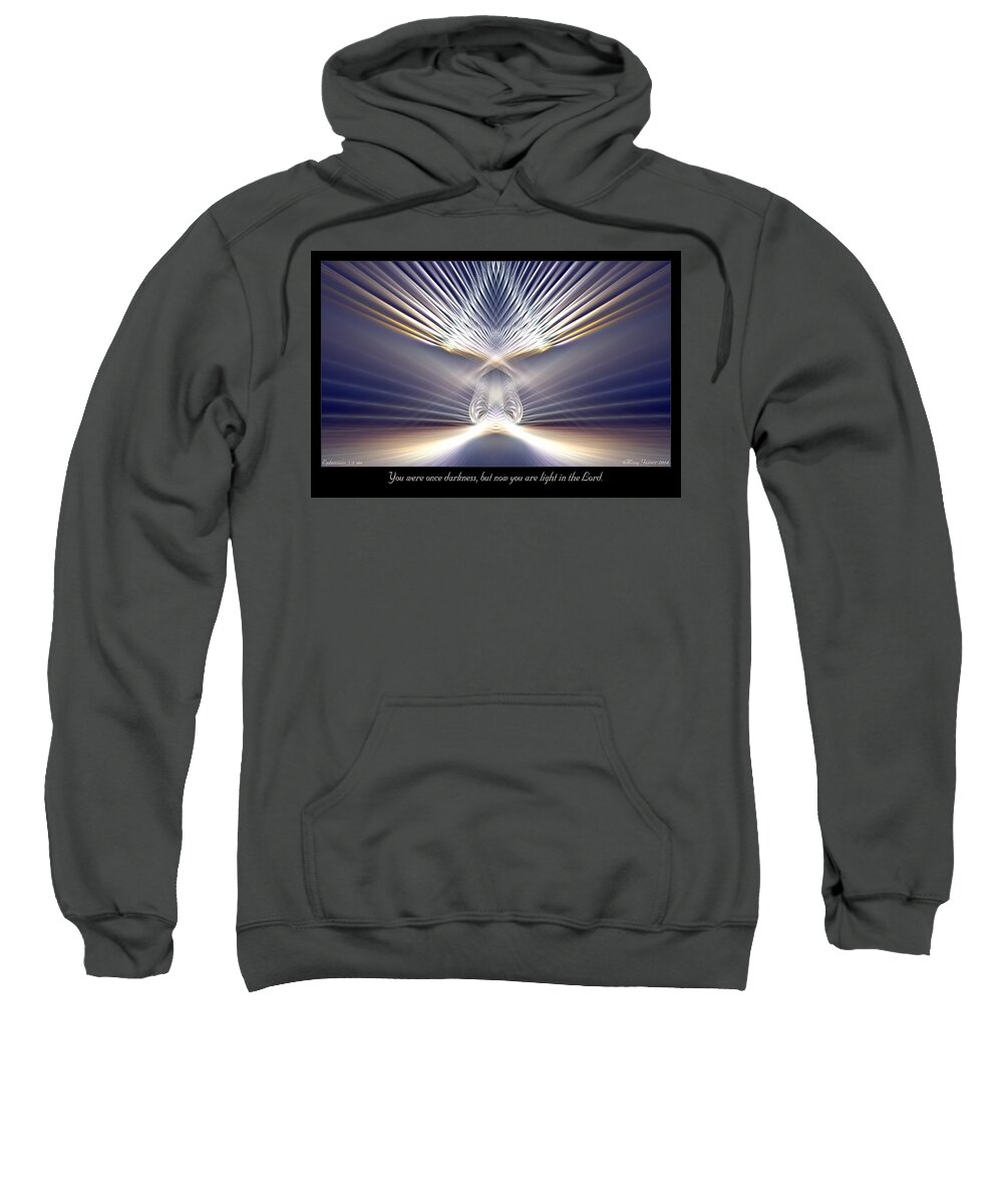 Fractal Sweatshirt featuring the digital art You Are Light by Missy Gainer