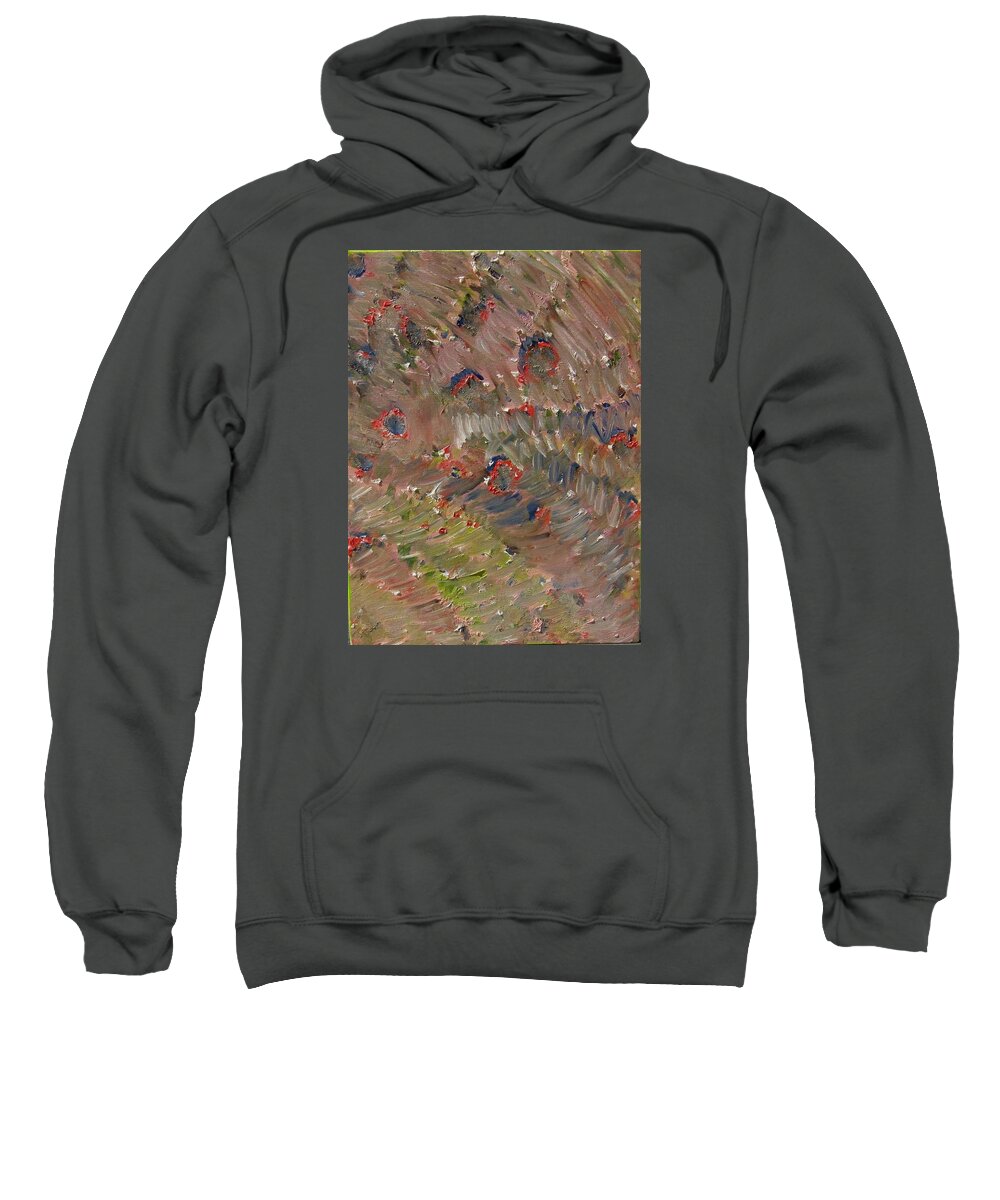 Abstract Sweatshirt featuring the painting Ritual Beadwork by Laurie Morgan