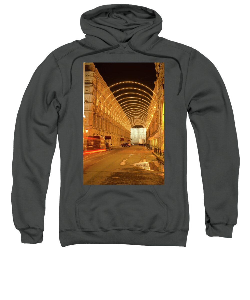 Kremlin Sweatshirt featuring the photograph Red Square in Moscow at night #11 by Michael Goyberg