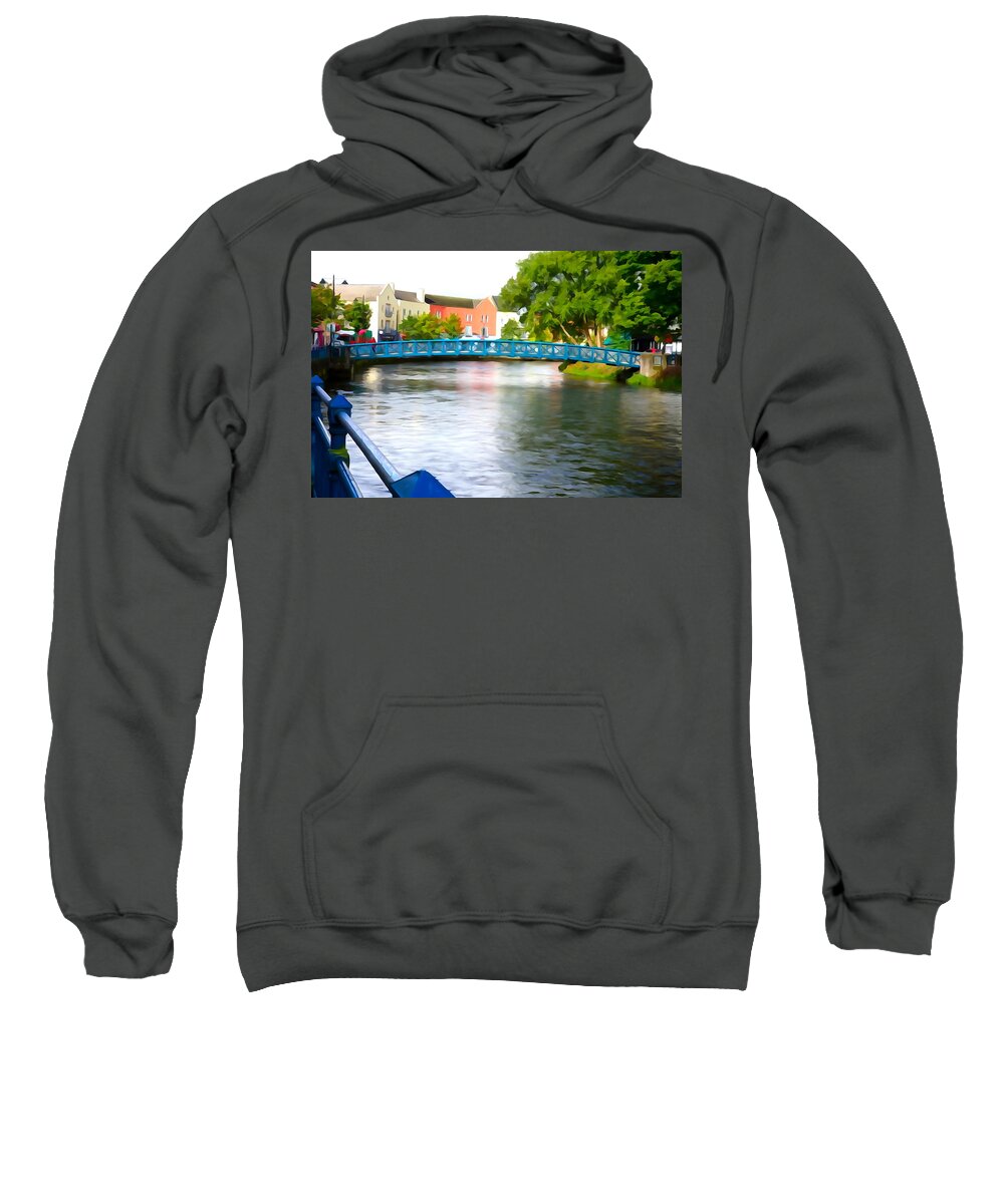 Bridge Sweatshirt featuring the photograph A River Runs Through It by Norma Brock