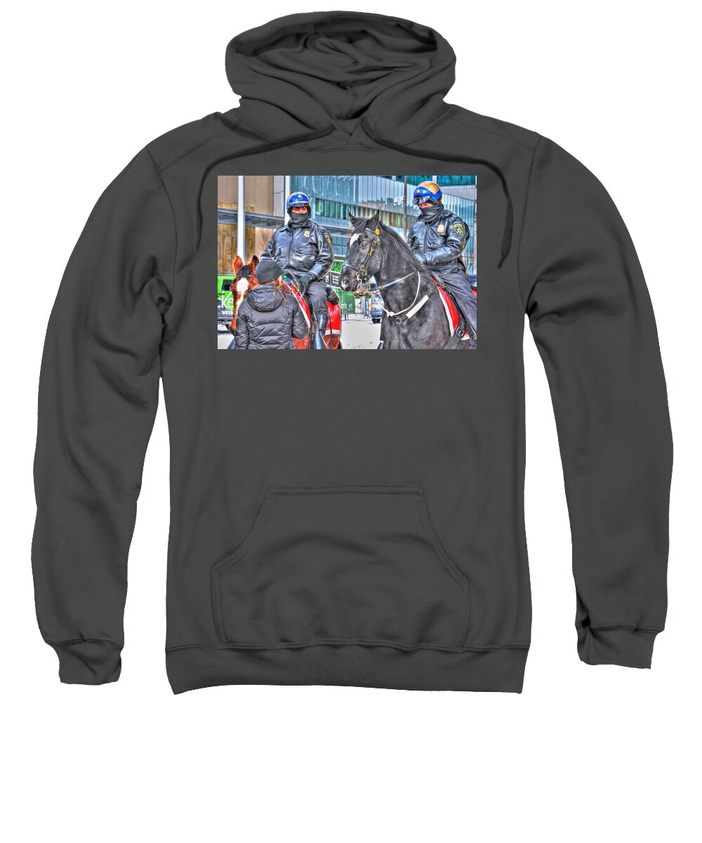  Sweatshirt featuring the photograph Badges and Horses by Michael Frank Jr