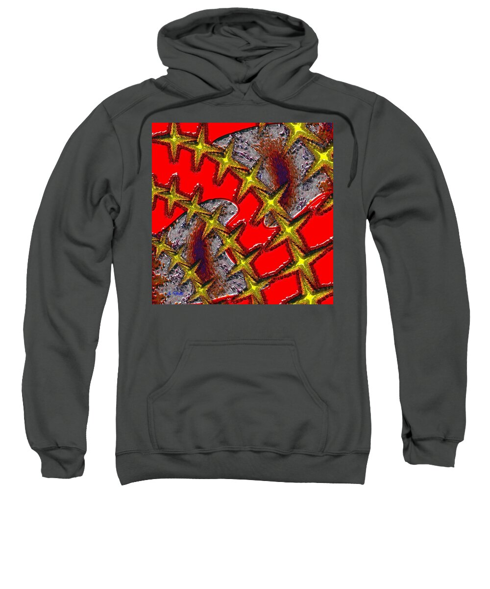 Blood Sweatshirt featuring the digital art Blood on the Wire by Alec Drake