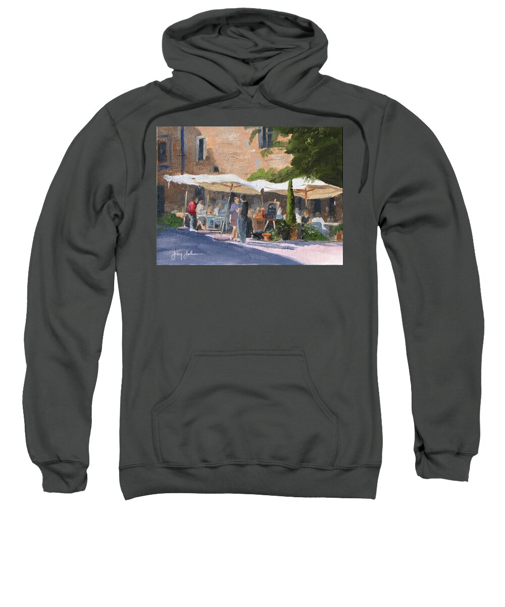 Landscape Sweatshirt featuring the painting Cafe Senna by Jay Johnson