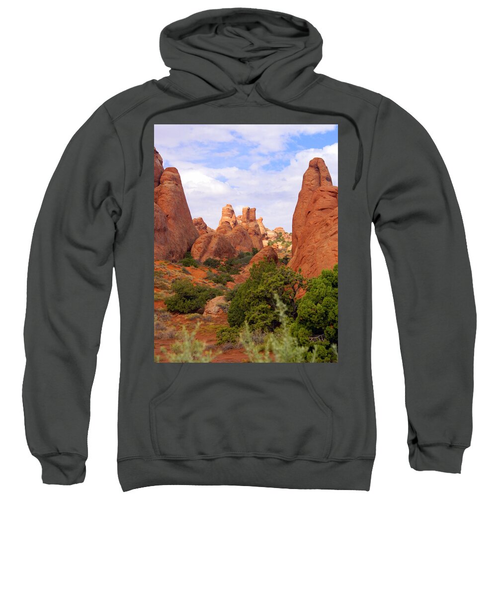 Arches National Park Sweatshirt featuring the photograph Fins by Marty Koch