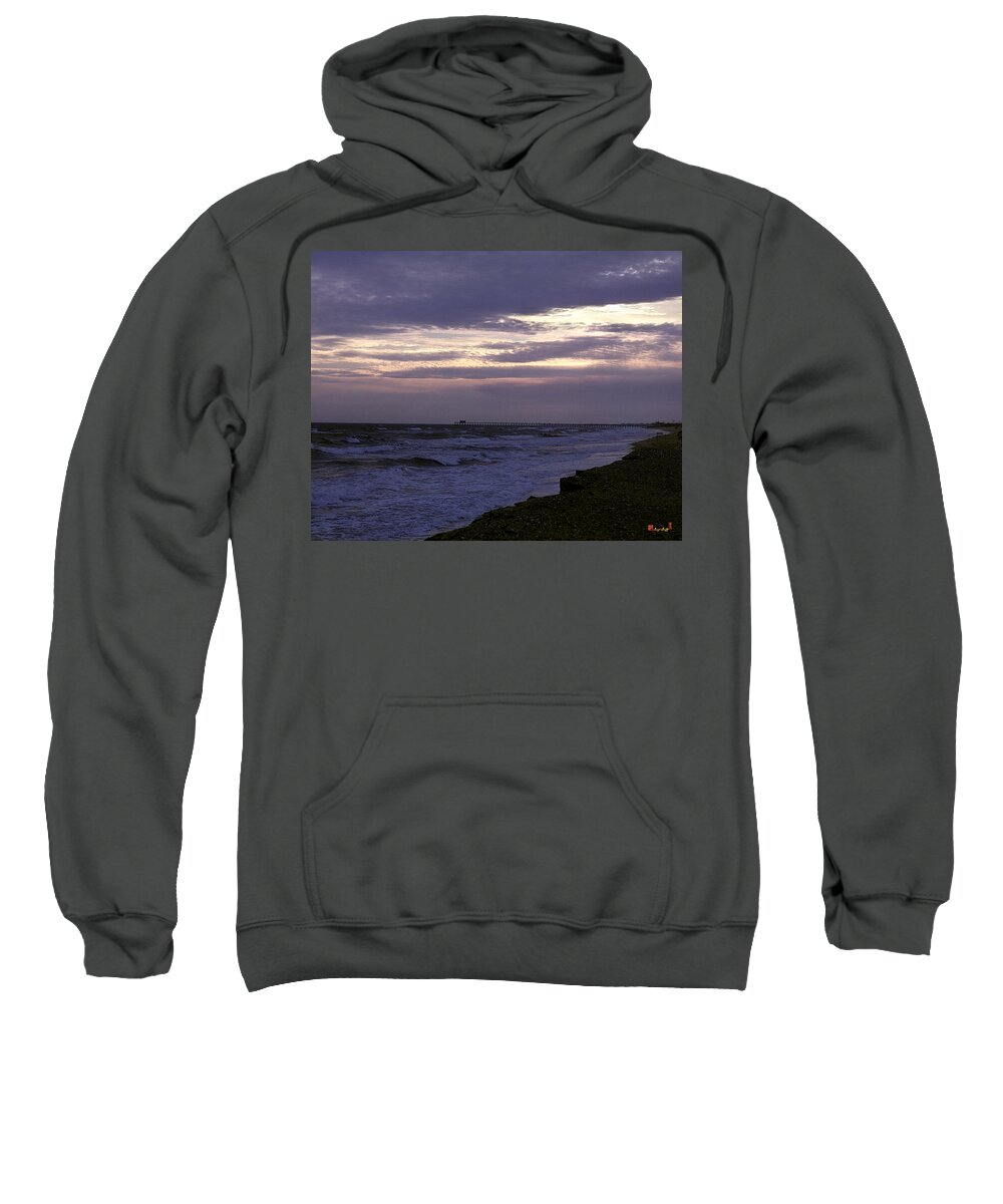 Ocean Sweatshirt featuring the photograph Fishing Pier Before the Storm 14A by Gerry Gantt