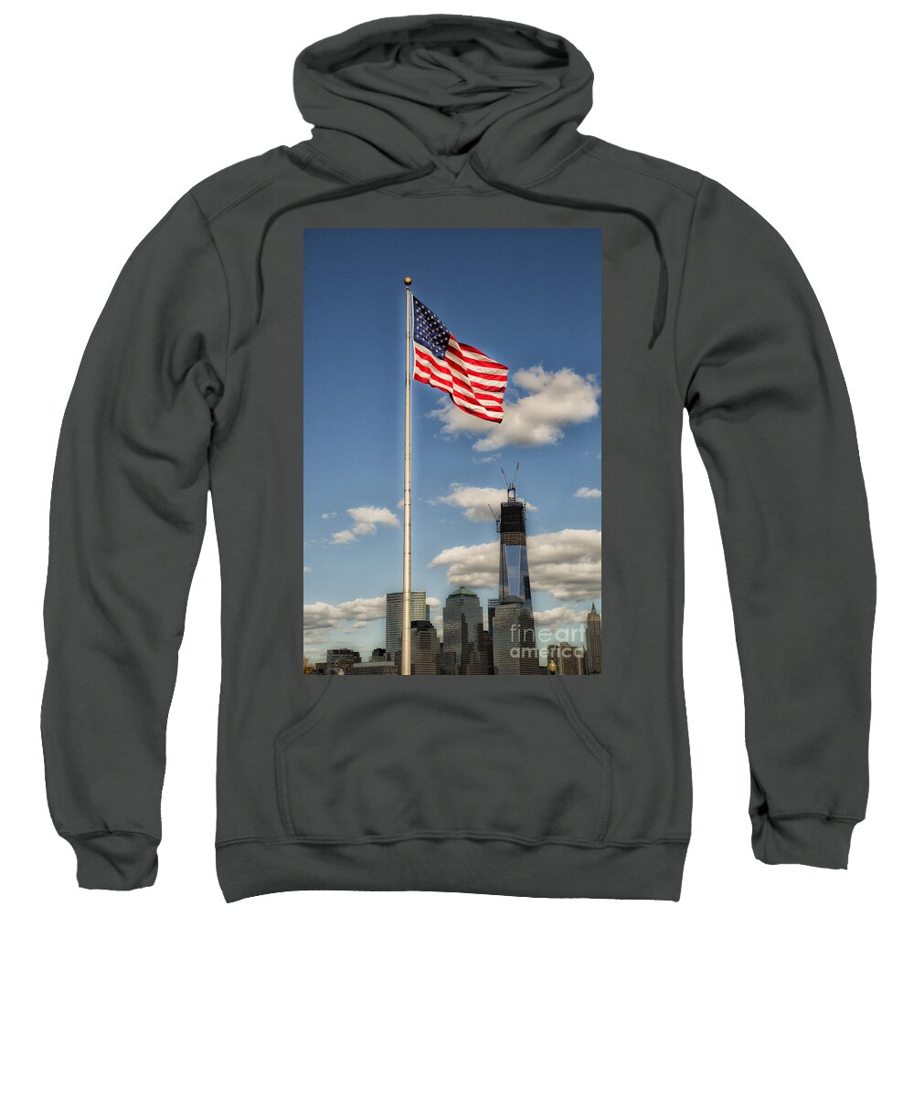 Flag Sweatshirt featuring the photograph God Bless America by Leslie Leda