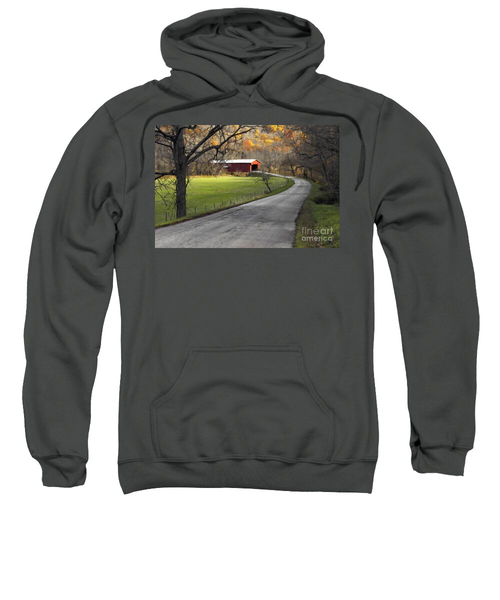 Digital Sweatshirt featuring the photograph Hoosier Autumn - D007843a by Daniel Dempster