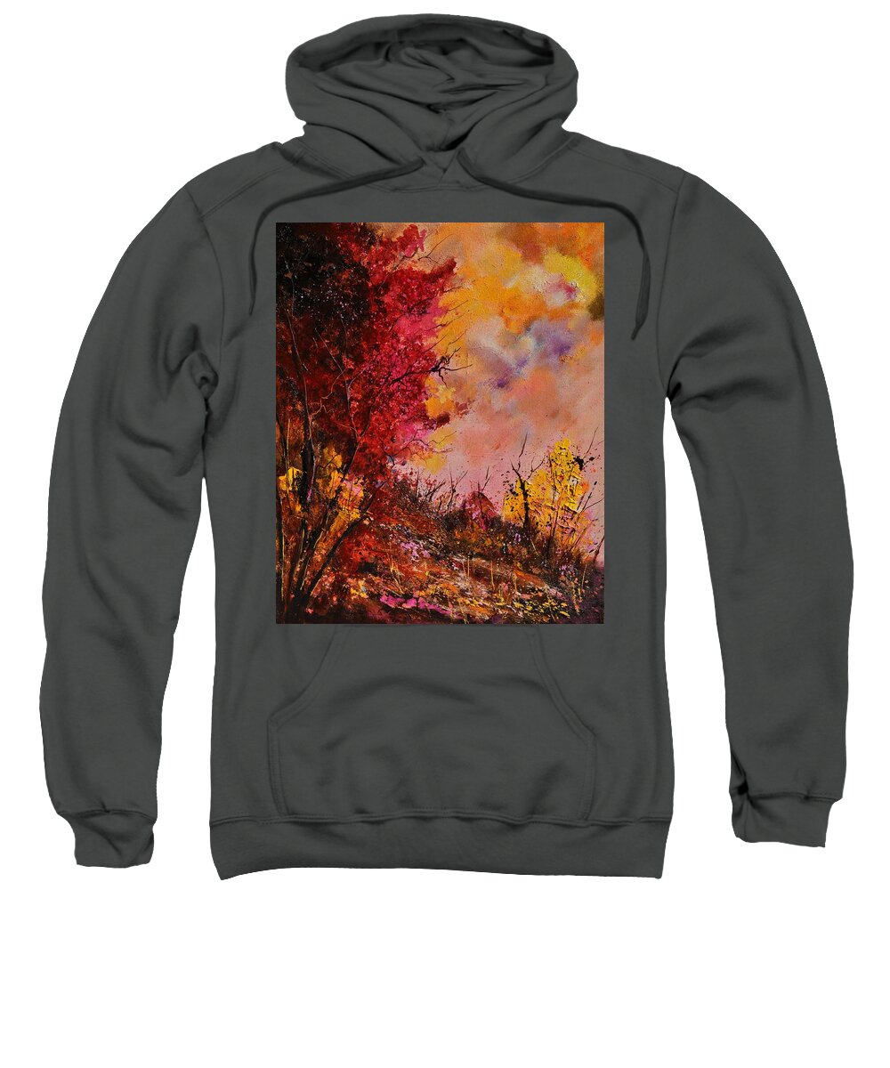 Landscape Sweatshirt featuring the painting In The Wood 671190 by Pol Ledent
