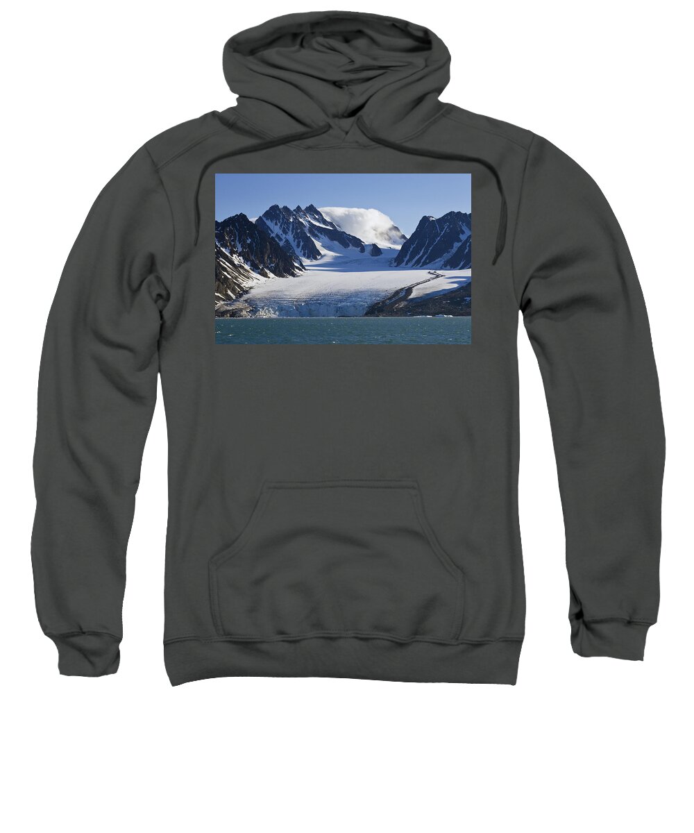 Mp Sweatshirt featuring the photograph Monaco Glacier, Liefdefjorden by Konrad Wothe