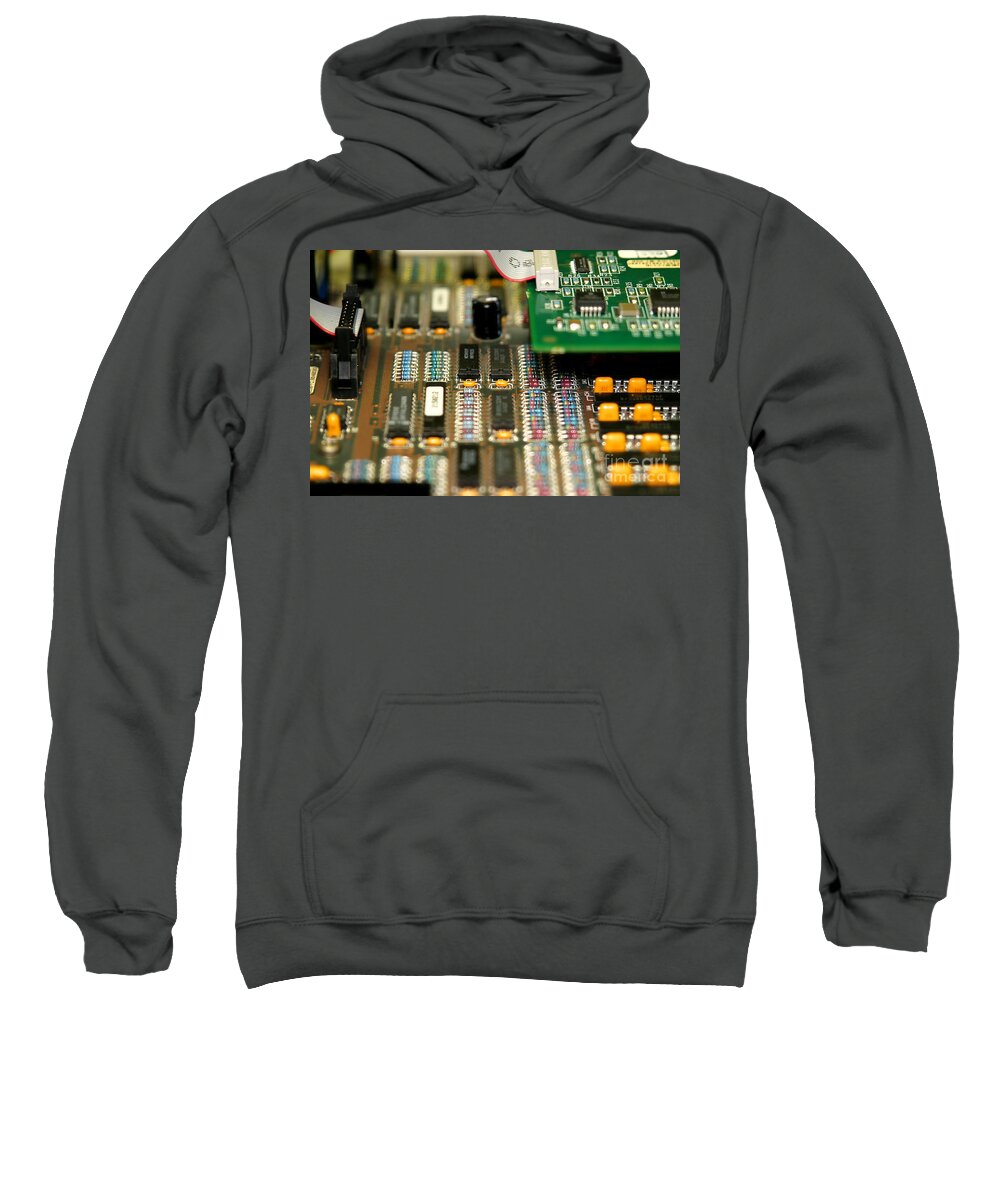 Technology Sweatshirt featuring the photograph Motherboard by Henrik Lehnerer