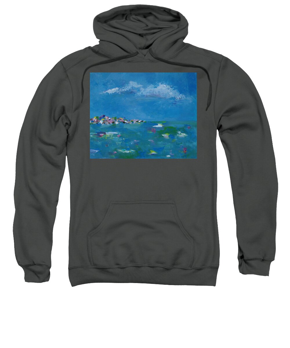 Abstract Sweatshirt featuring the painting Ocean Delight by Judith Rhue
