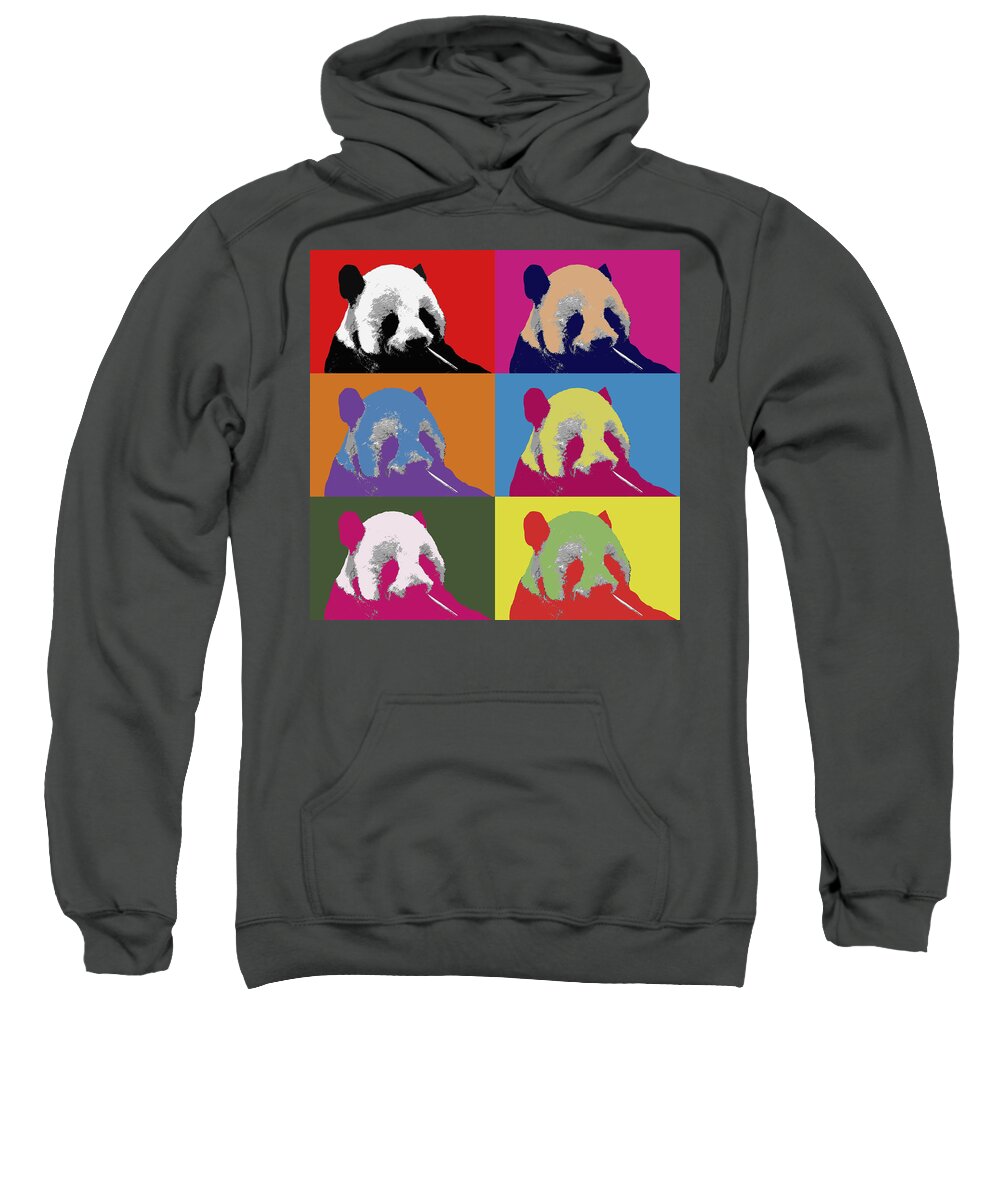 Animals Sweatshirt featuring the photograph Panda Pop Art 2 by Lou Ford