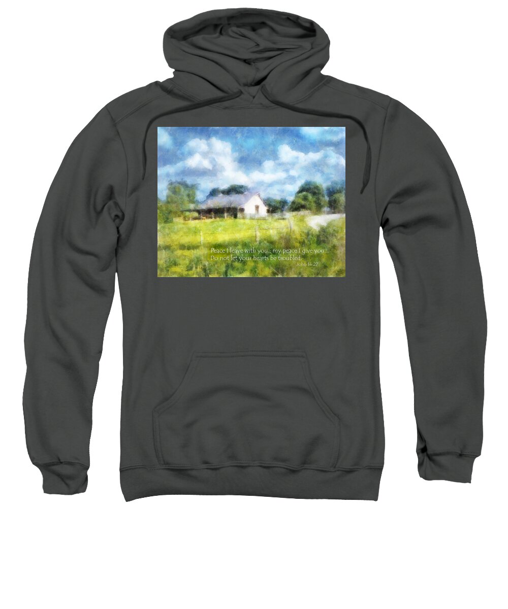 Barn Sweatshirt featuring the digital art Peace Be With You by Frances Miller