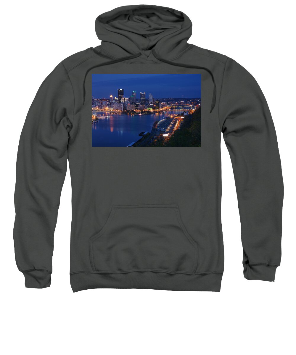 Pittsburgh Sweatshirt featuring the photograph Pittsburgh in Blue by Michelle Joseph-Long