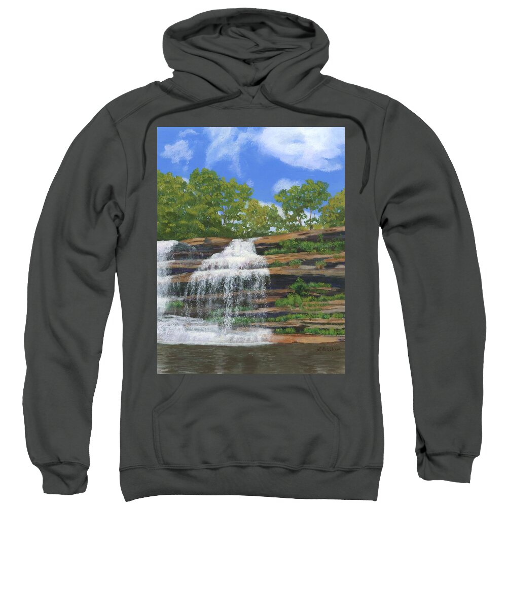 Waterfalls Sweatshirt featuring the painting Pixley Falls by Lynne Reichhart
